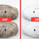 chaussures blanches avant et après lavage miracle
