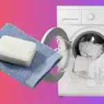 gant de toilette et machine à laver