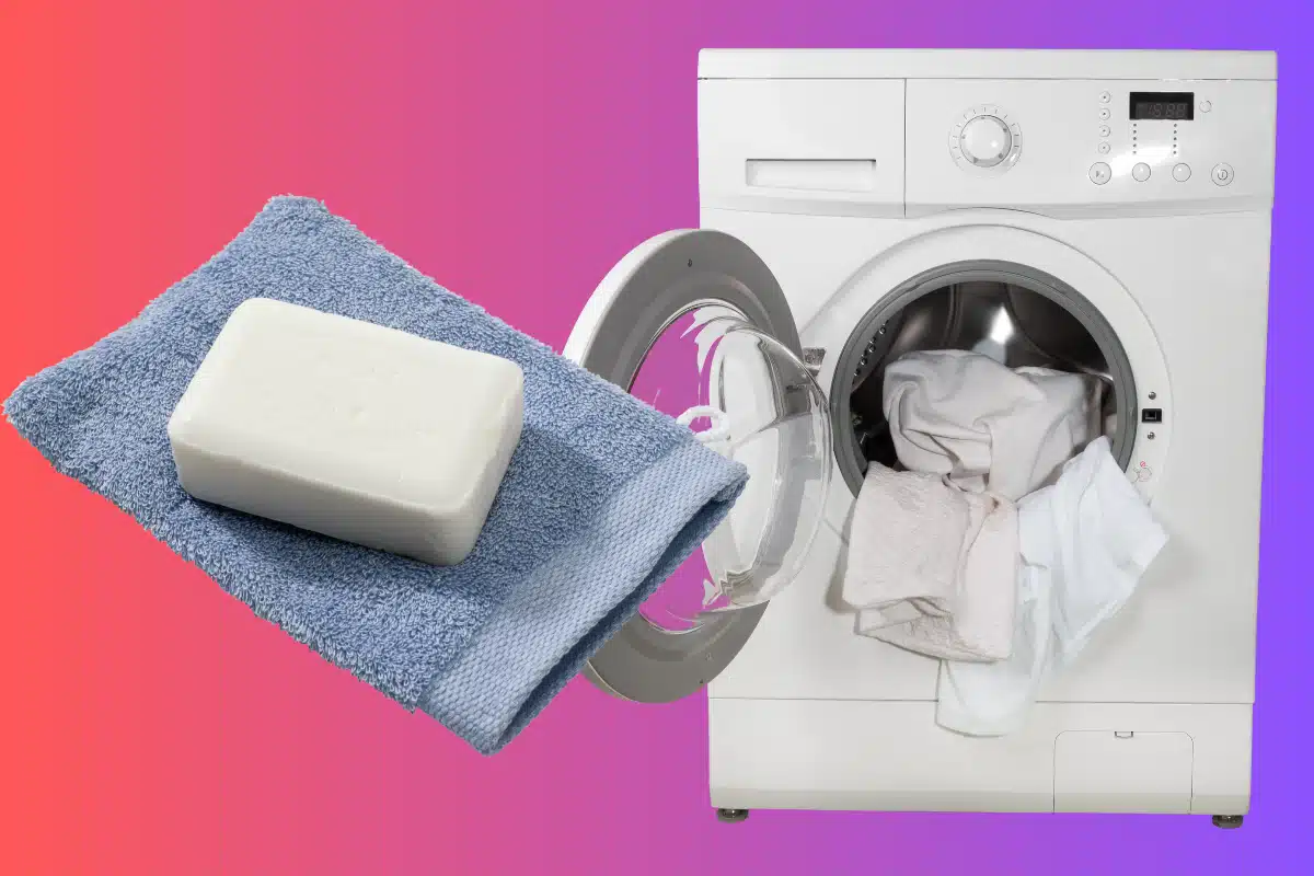 gant de toilette et machine à laver
