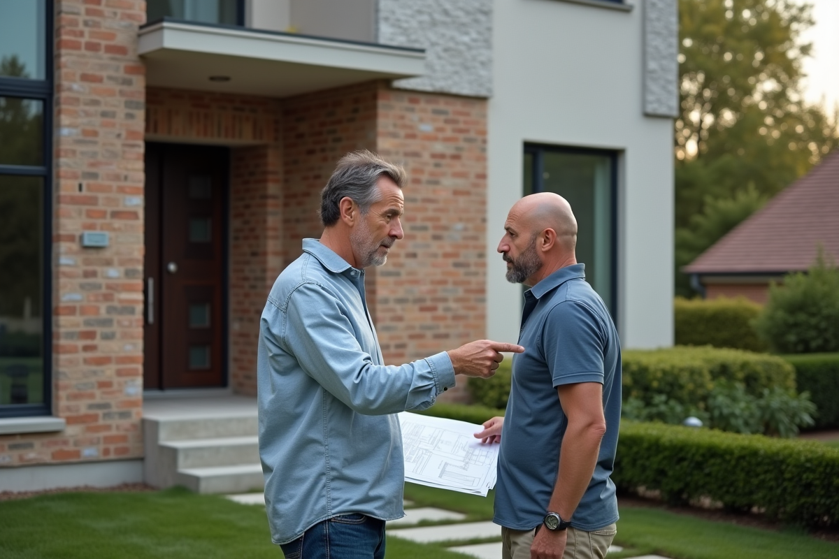 Deux hommes discutant de la rénovation d