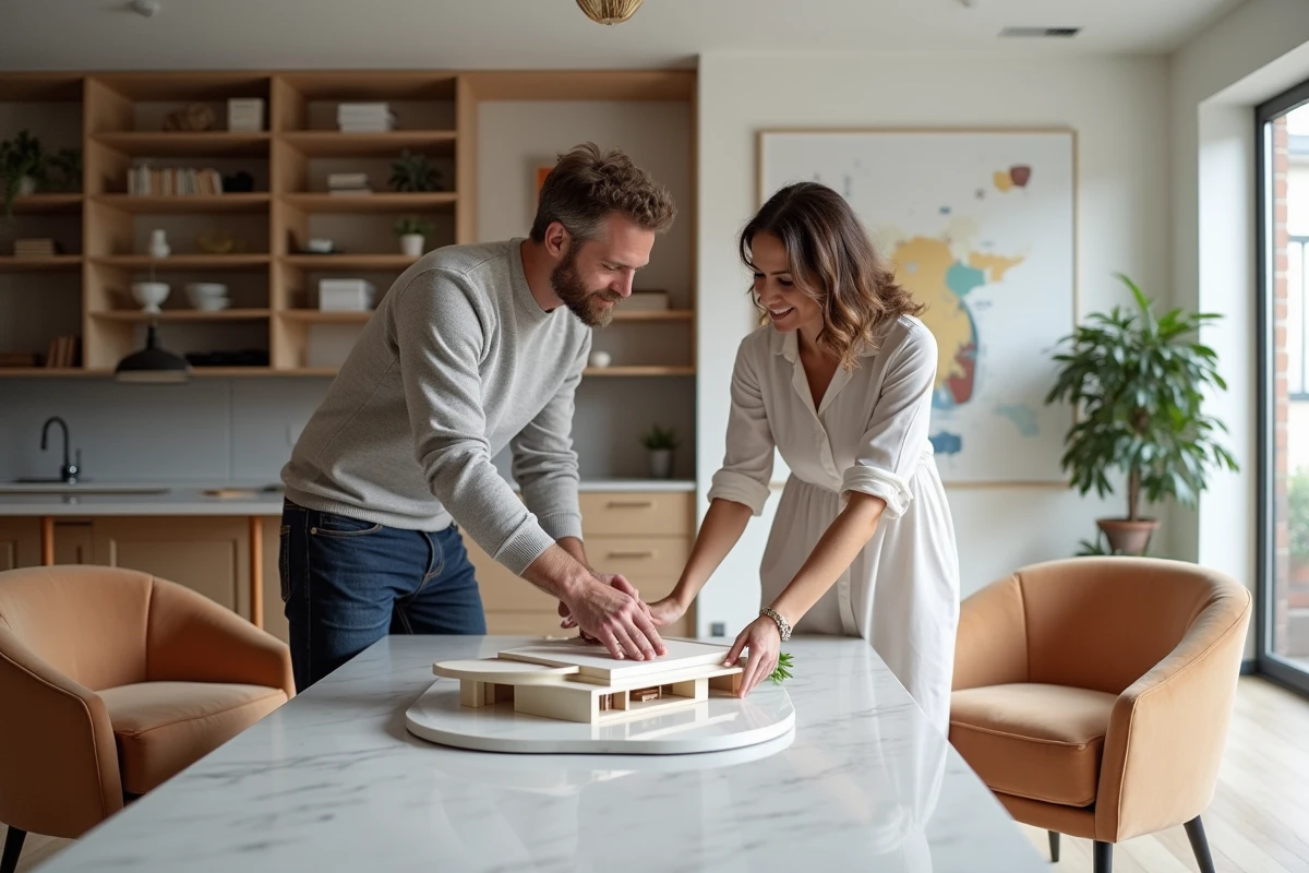 Deux designers discutant d